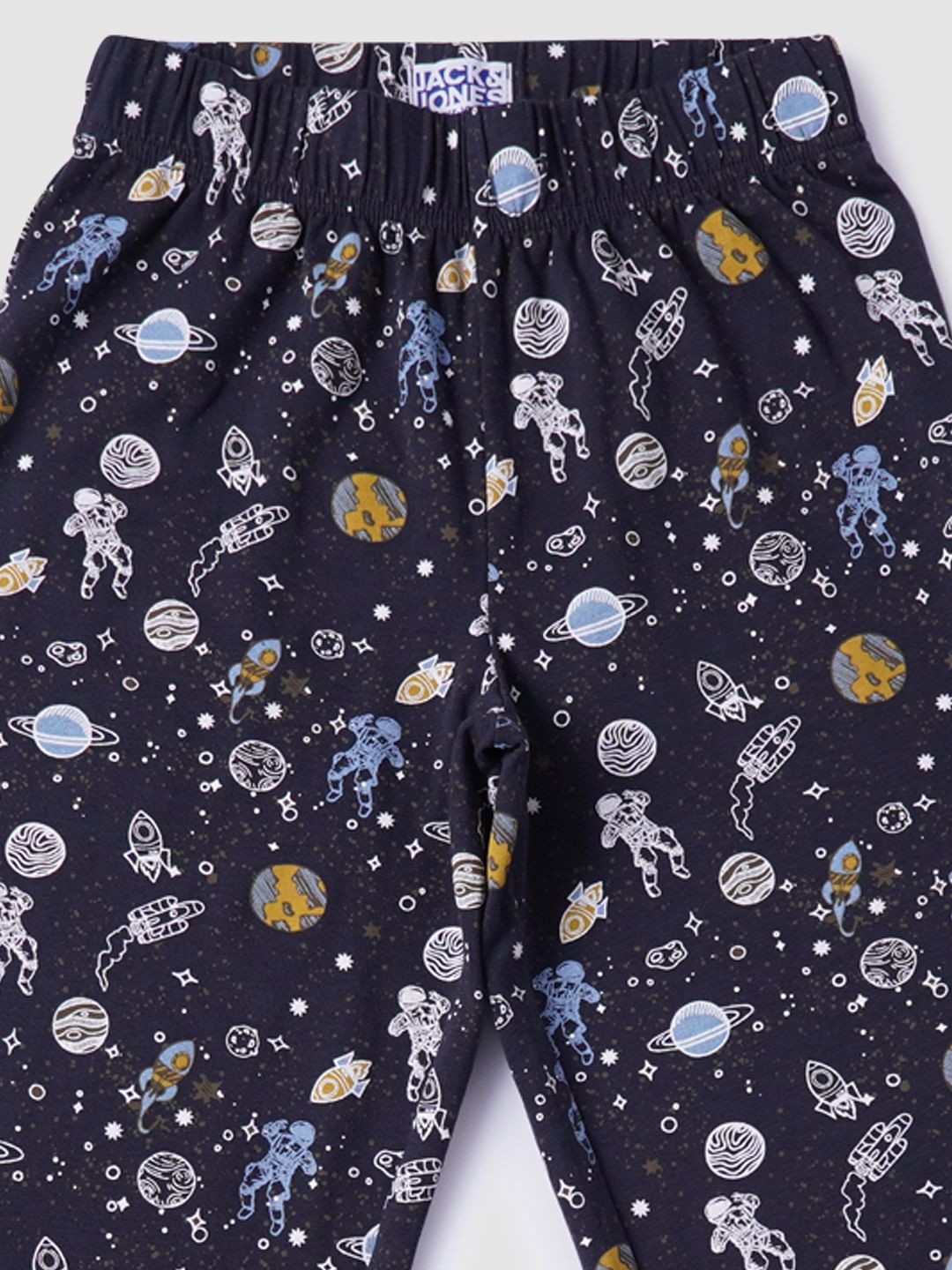 Boys Black Graphic Print T-shirt & Pyjama Night Suit Set