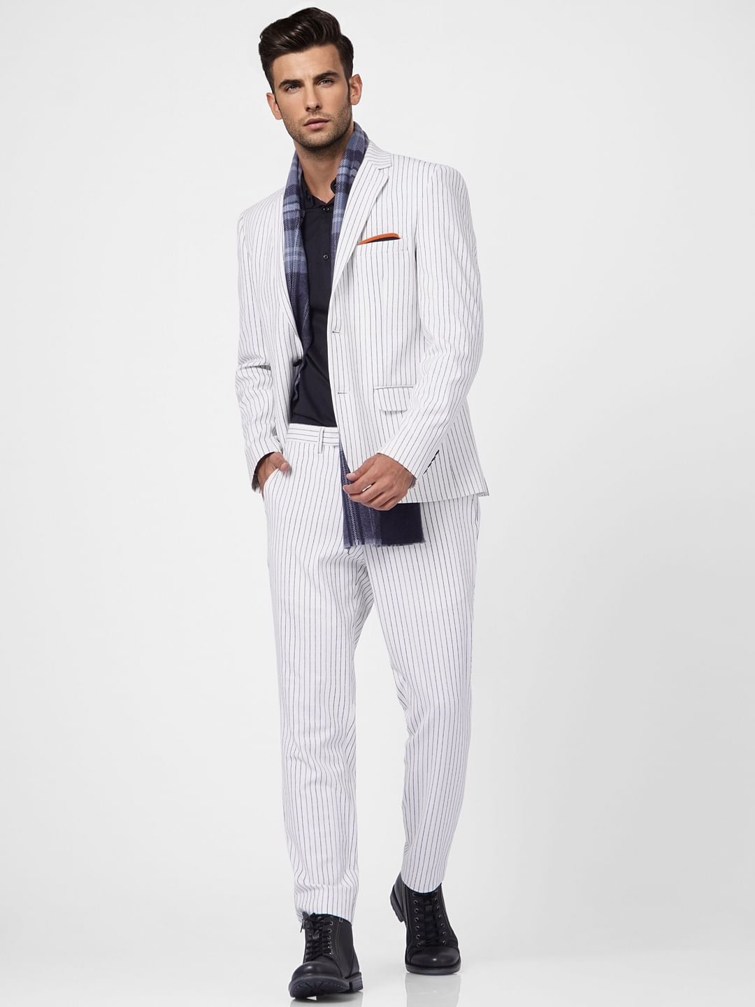 White Striped Blazer