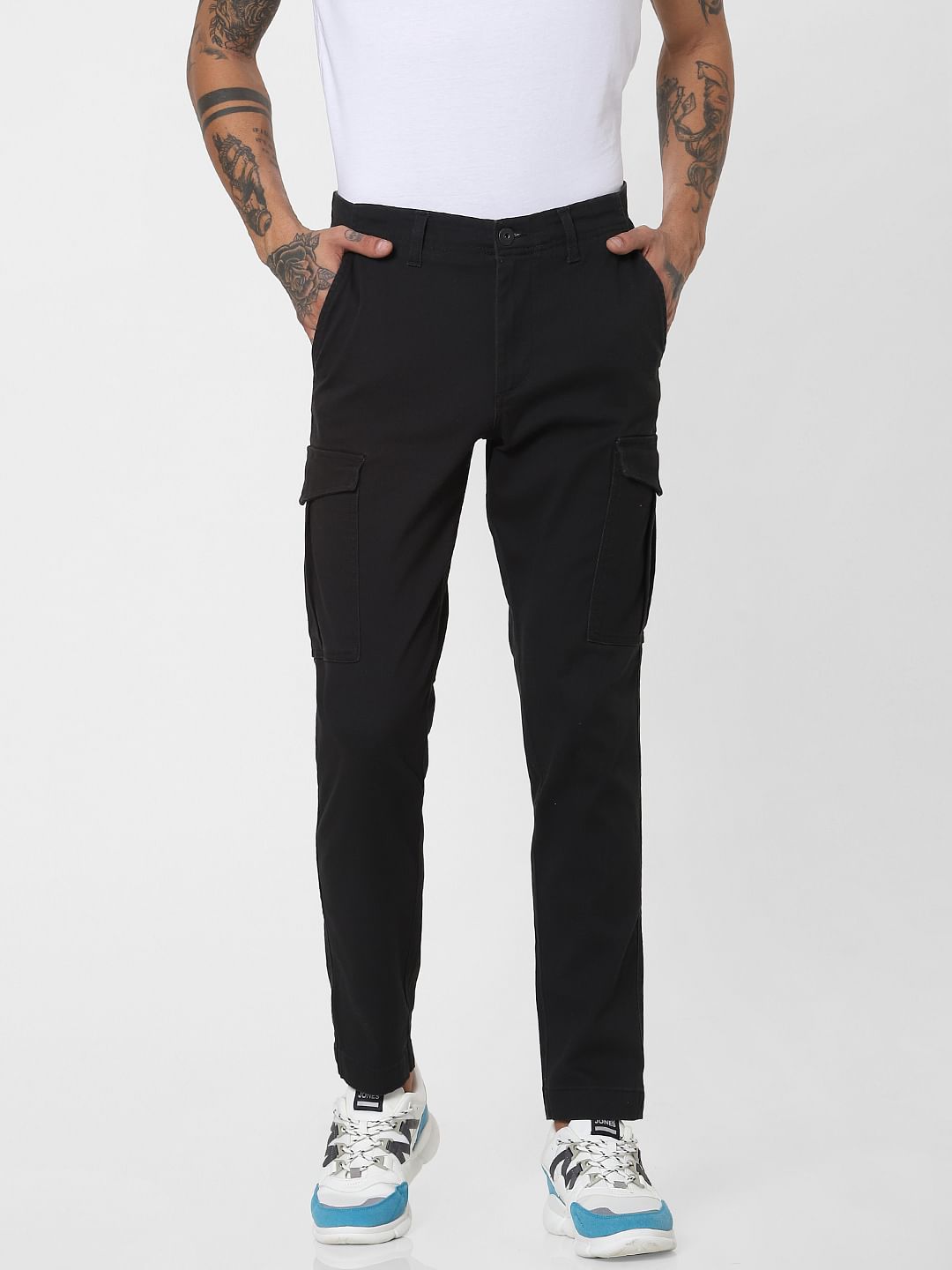 Black Mid Rise Slim Fit Pants