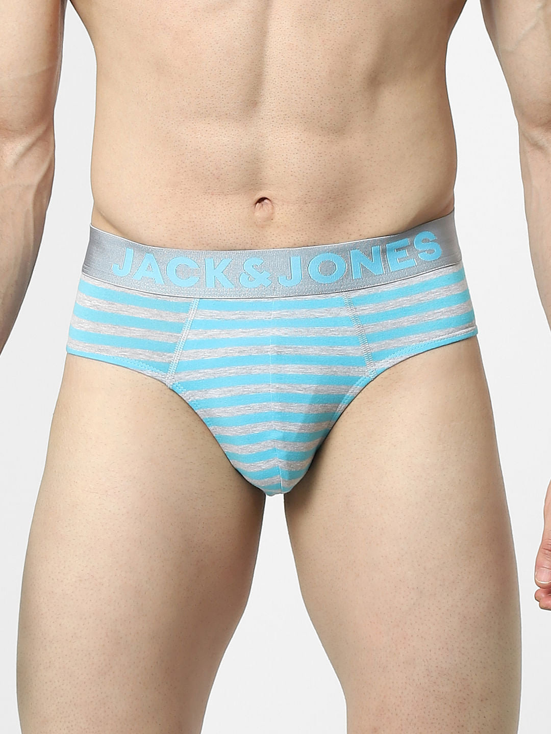 Pack Of 2 Blue & Orange Striped Briefs