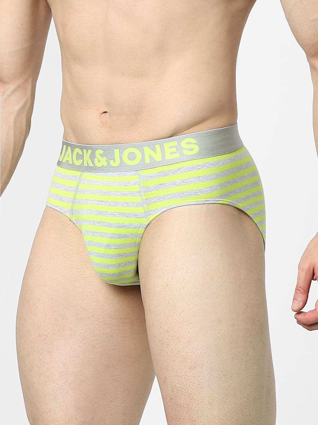 Neon Yellow Striped Briefs