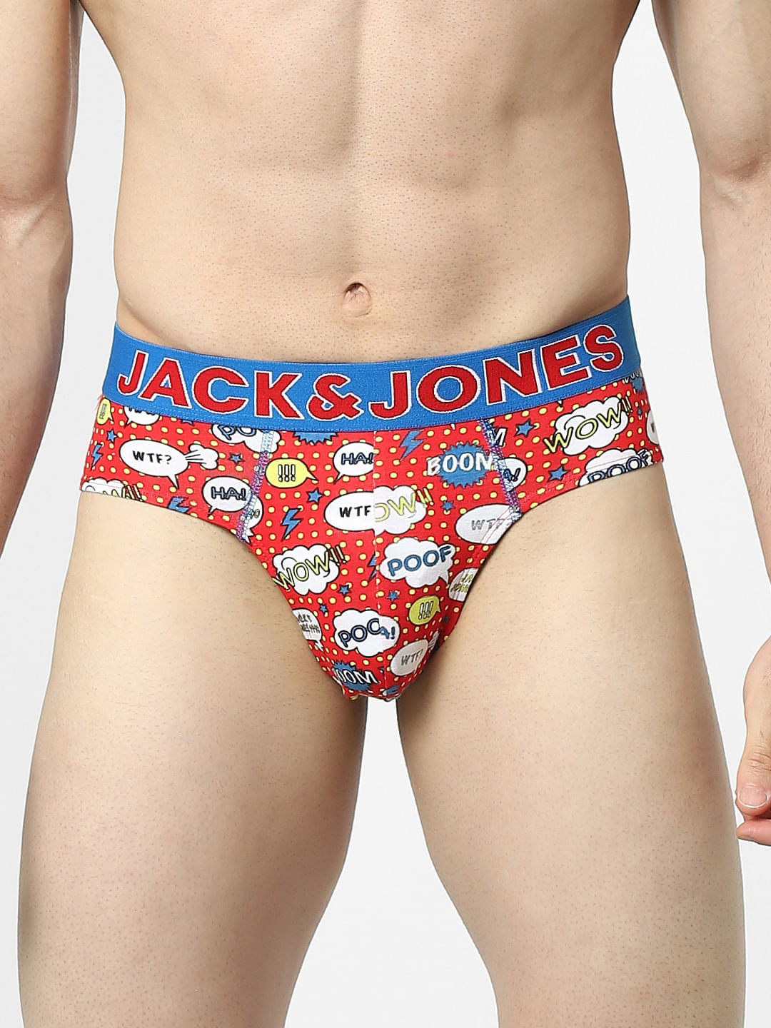 Red Comic Strip Print Briefs