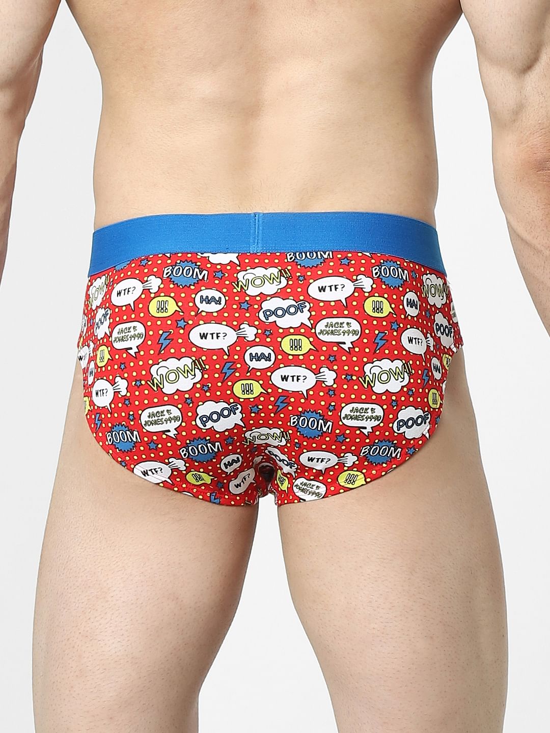 Red Comic Strip Print Briefs