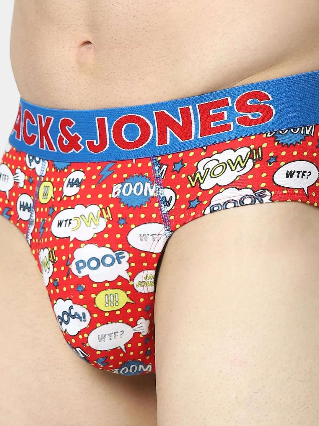 Red Comic Strip Print Briefs