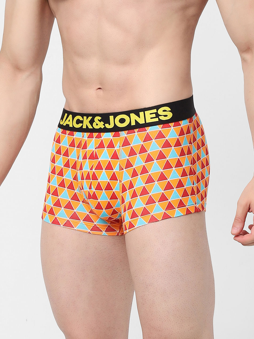 Orange Printed Trunks