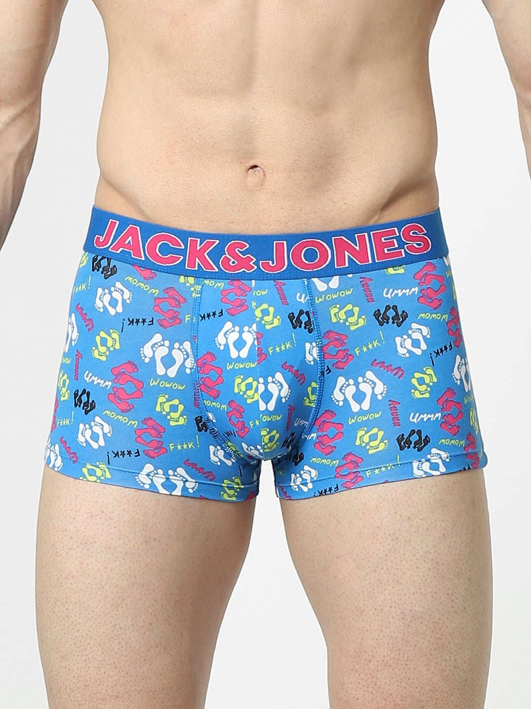 Blue Graphic Print Trunks