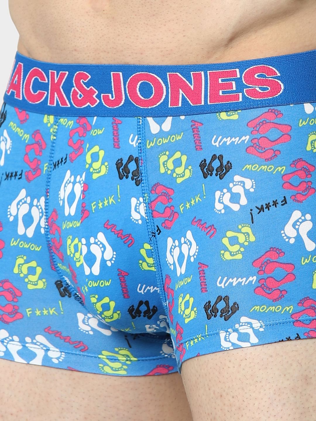 Blue Graphic Print Trunks