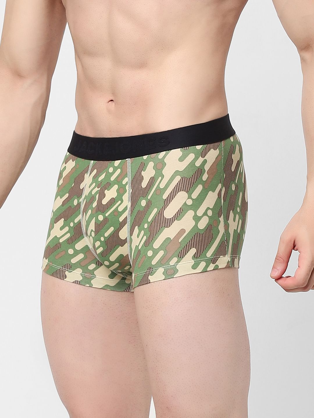 Green Printed Trunks