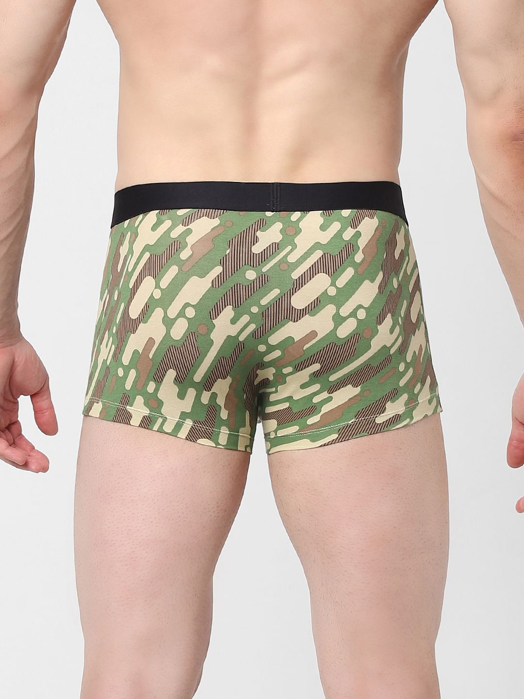 Green Printed Trunks