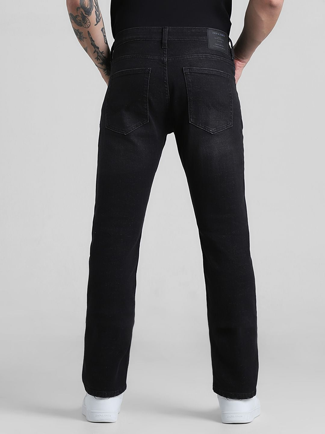 Black Mid Rise Clark Regular Fit Jeans