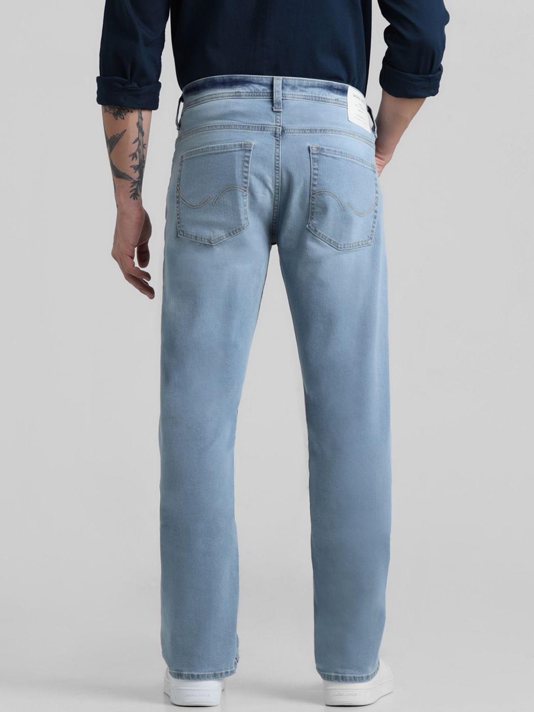 Light Blue Mid Rise Clark Regular Fit Jeans