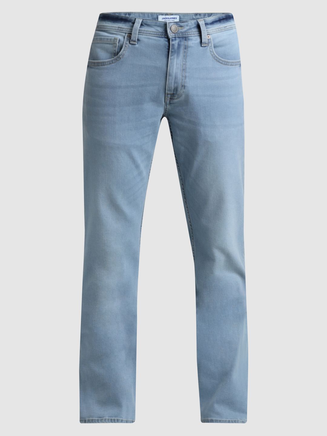 Light Blue Mid Rise Clark Regular Fit Jeans