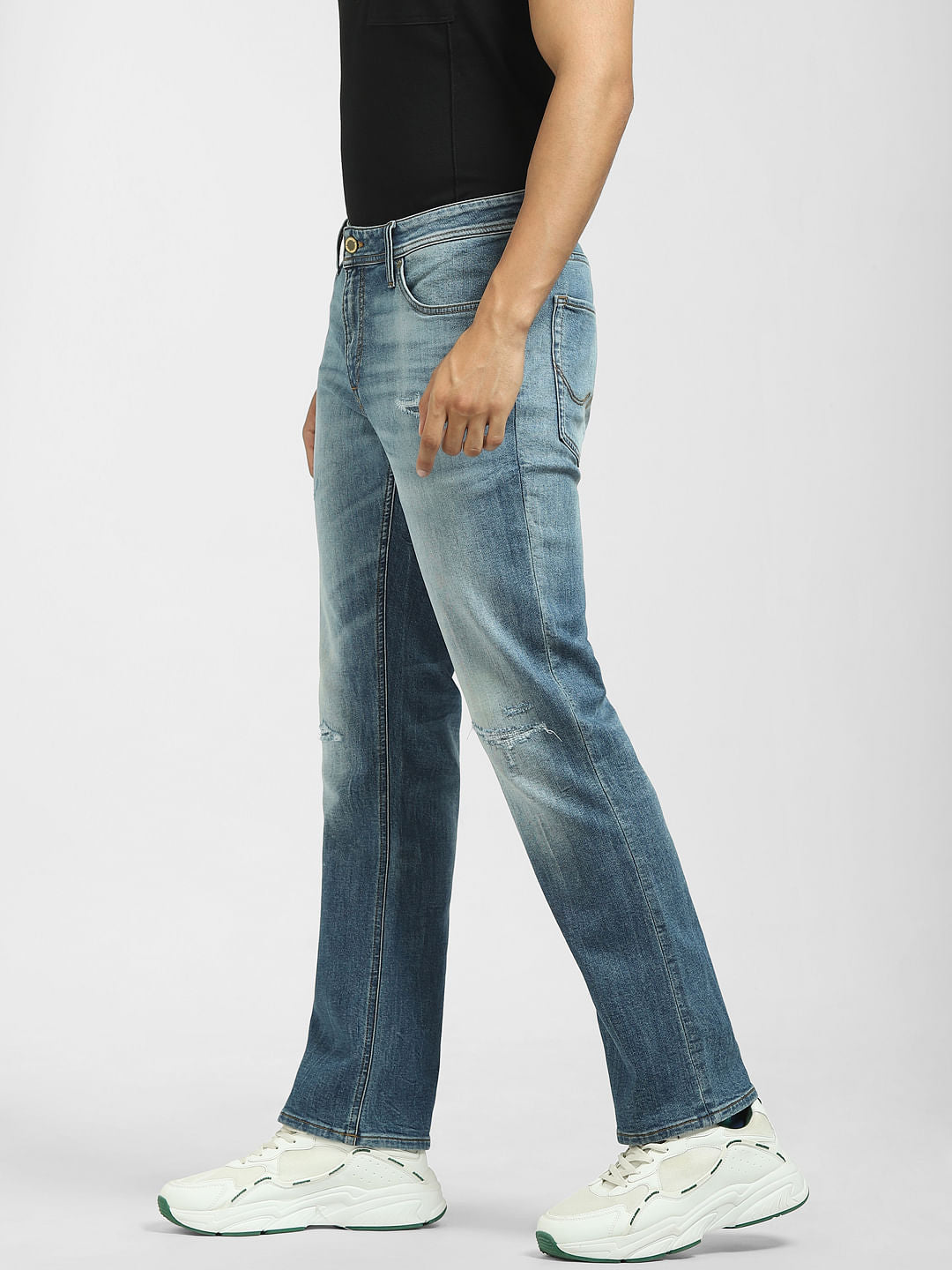 Blue Mid Rise Clark Regular Jeans