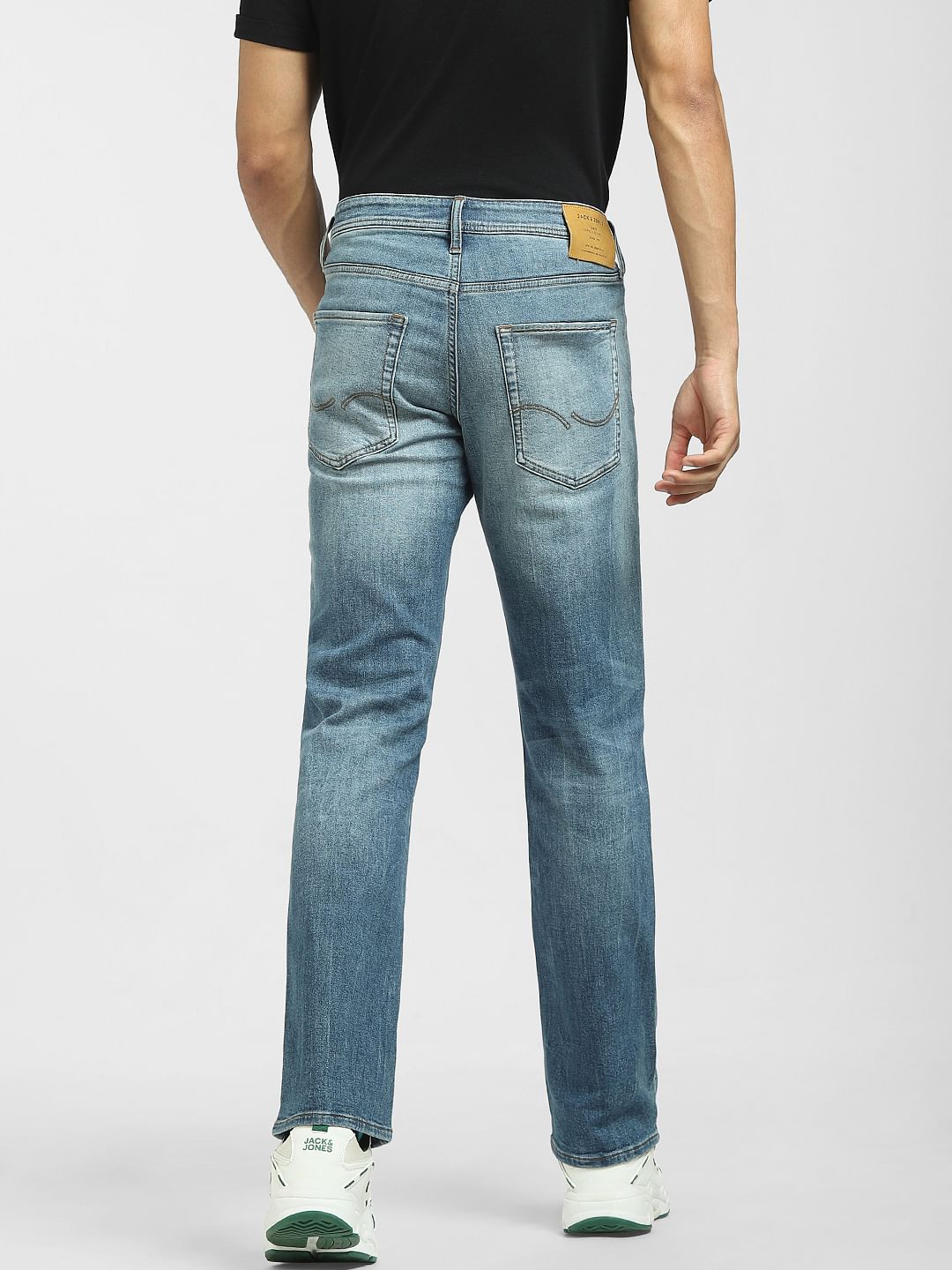 Blue Mid Rise Clark Regular Jeans