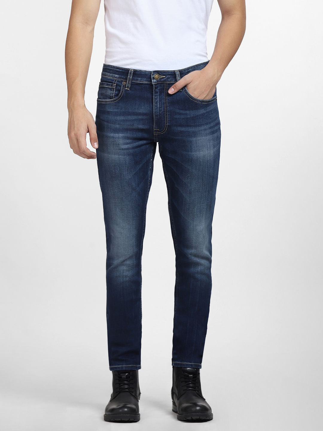 Dark Blue Low Rise Glenn Slim Fit Jeans