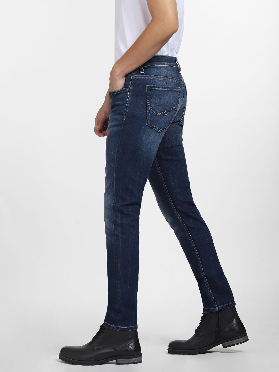 Dark Blue Low Rise Glenn Slim Fit Jeans