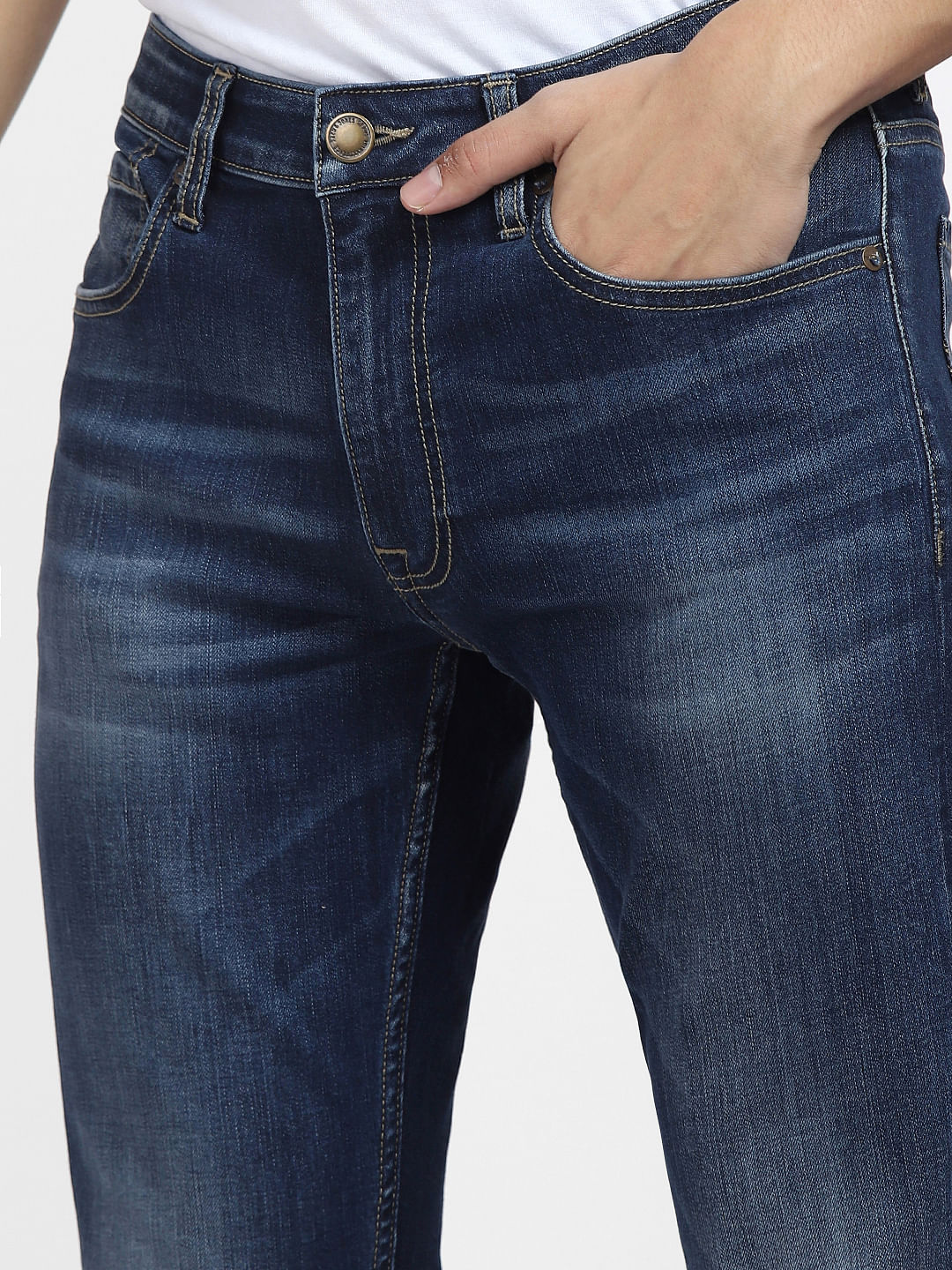 Dark Blue Low Rise Glenn Slim Fit Jeans