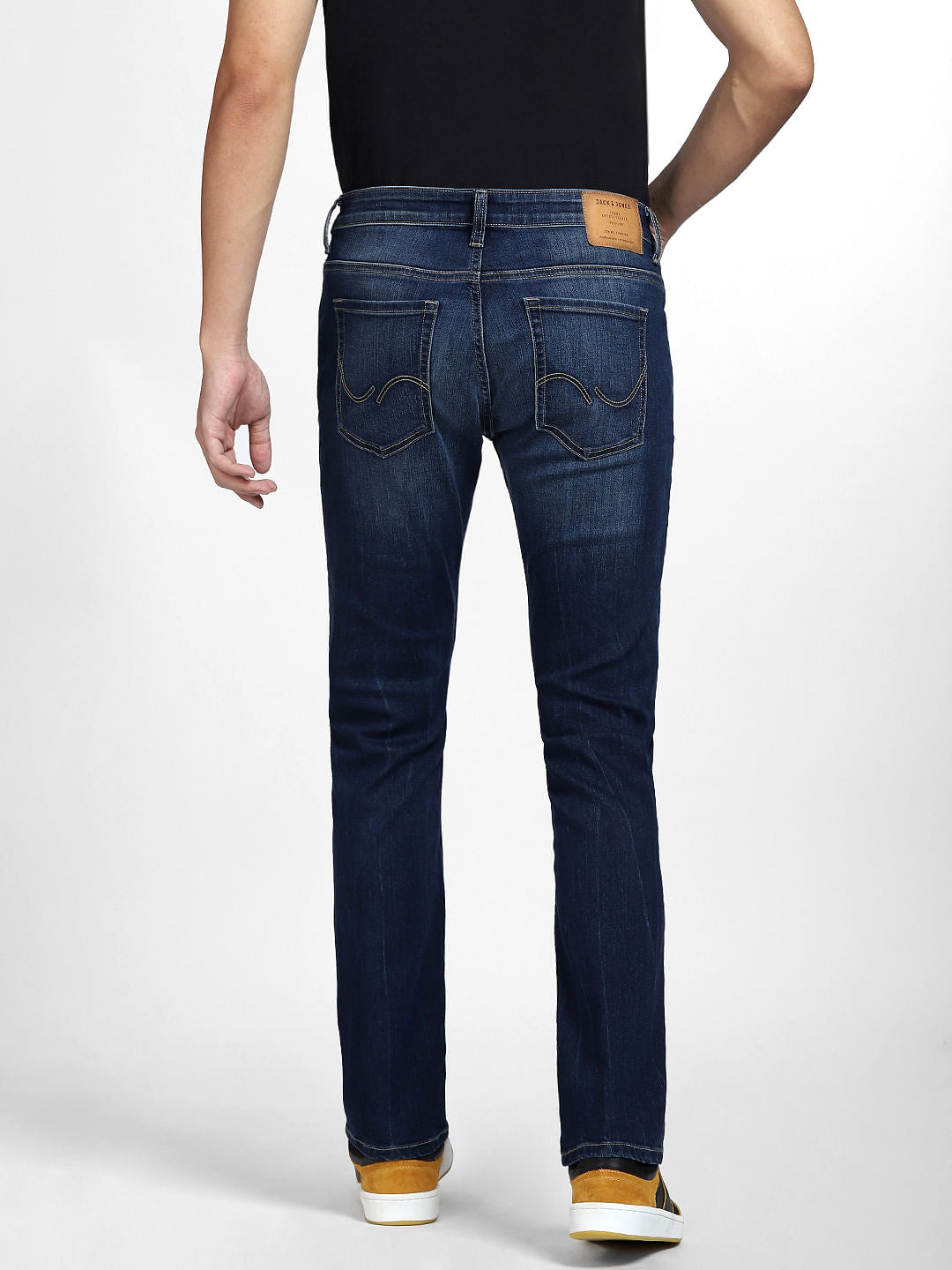 Dark Blue Mid Rise Clark Regular Fit Jeans