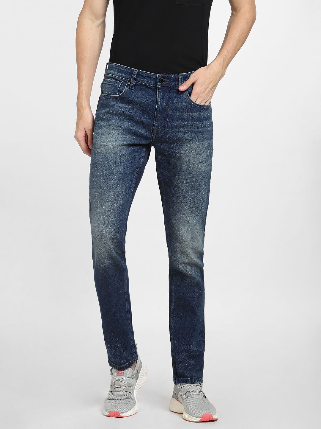 Dark Blue Low Rise Glenn Slim Fit Jeans