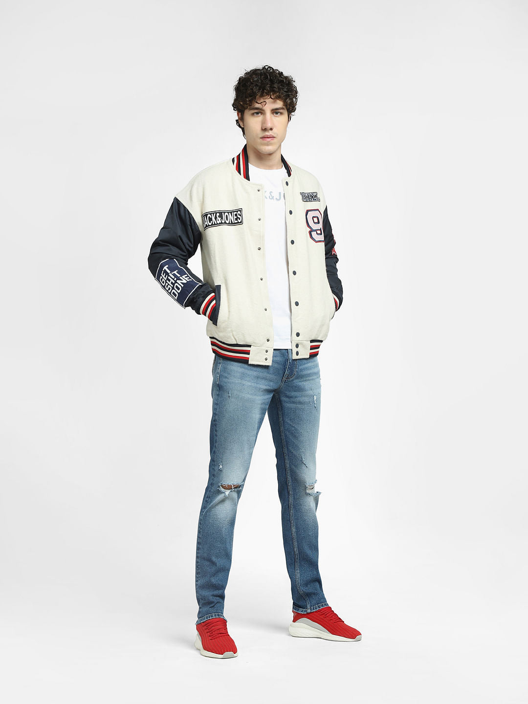 Blue Low Rise Ripped Glenn Slim Fit Jeans