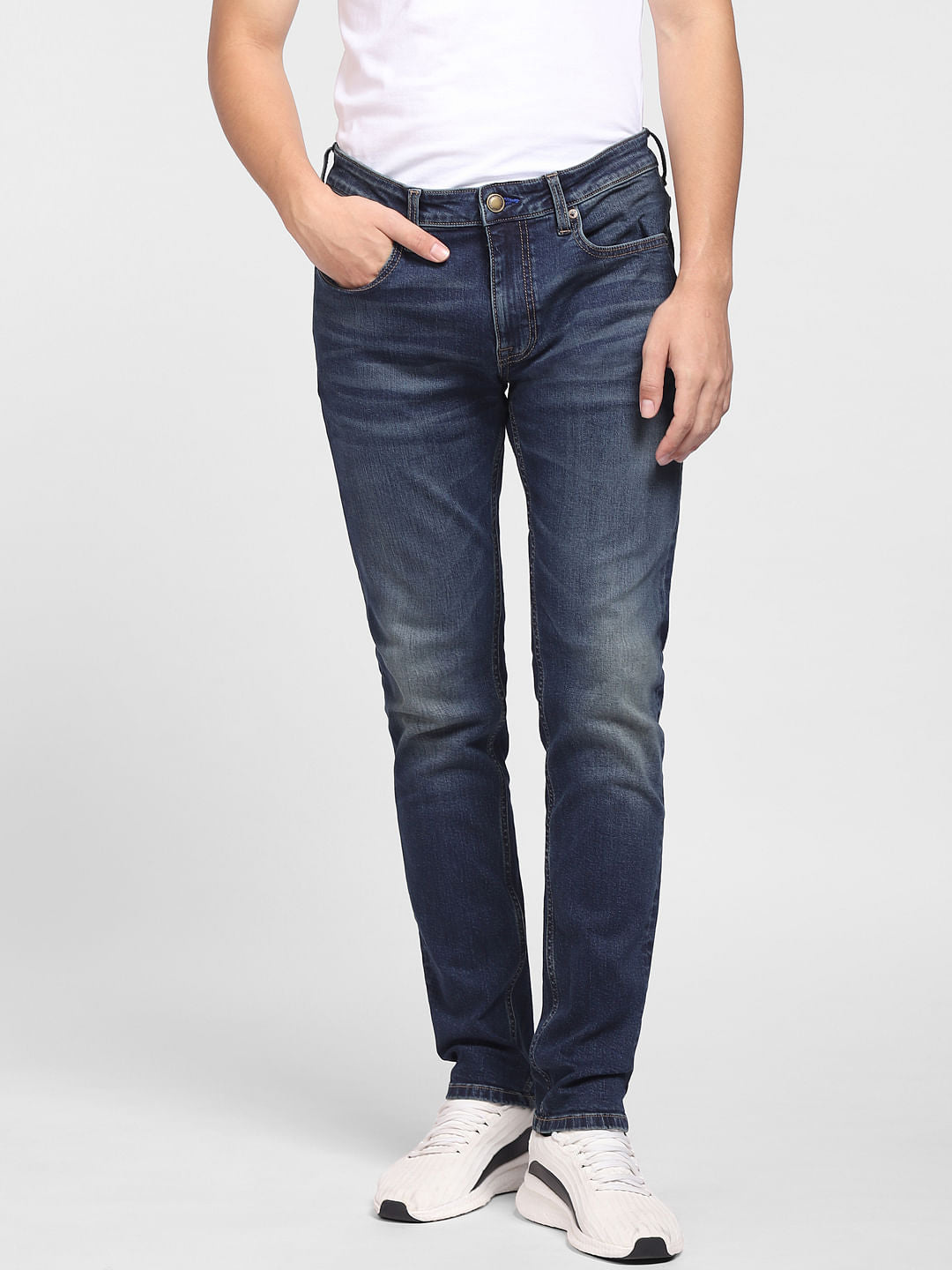Dark Blue Low Rise Ben Skinny Fit Jeans