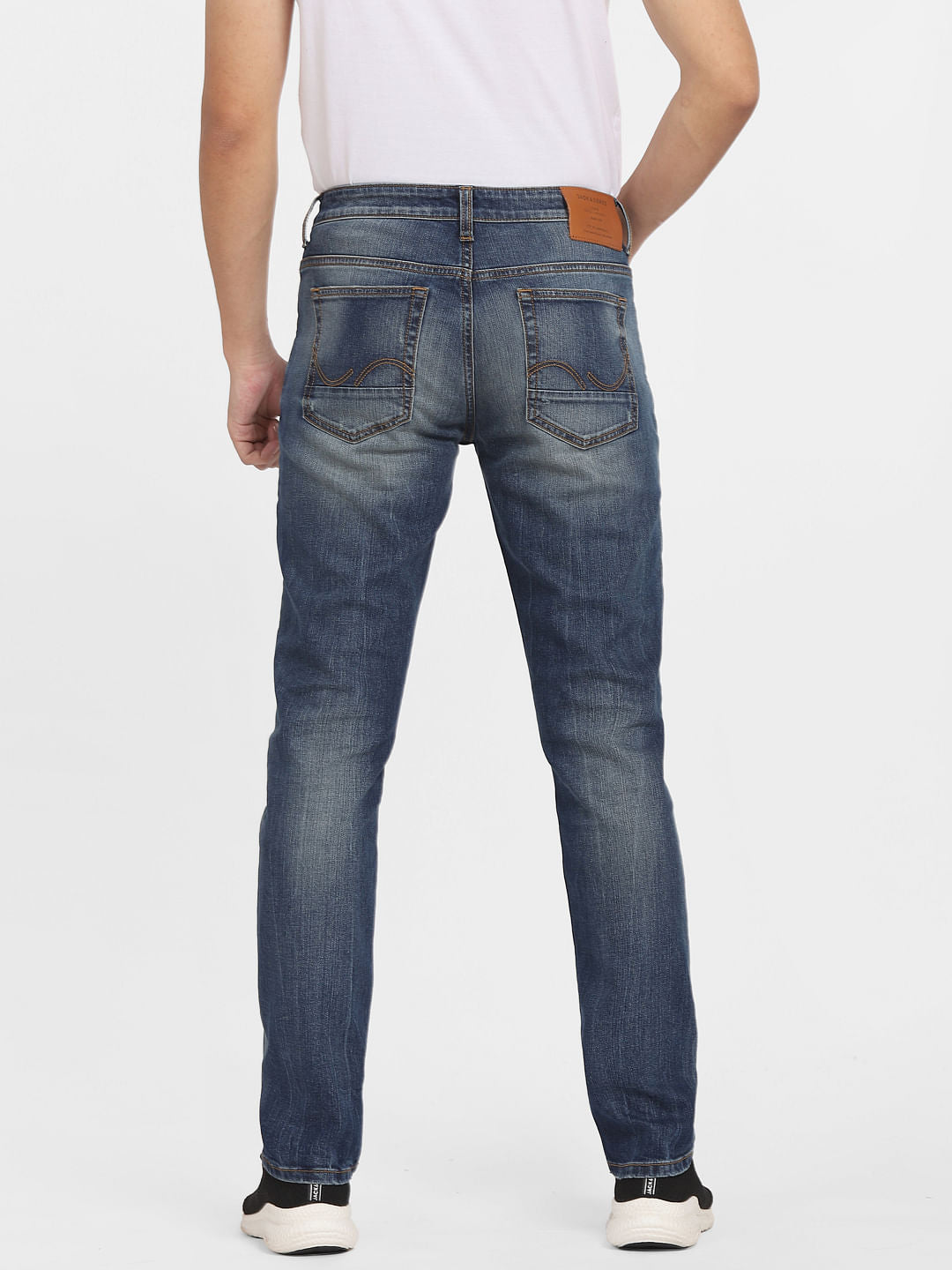 Blue Low Rise Distressed Glenn Slim Jeans