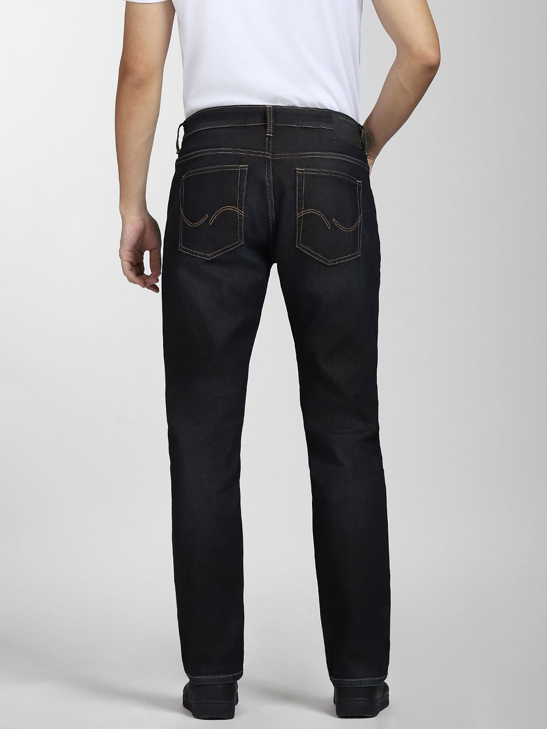 Dark Blue Mid Rise Clark Regular Fit Jeans