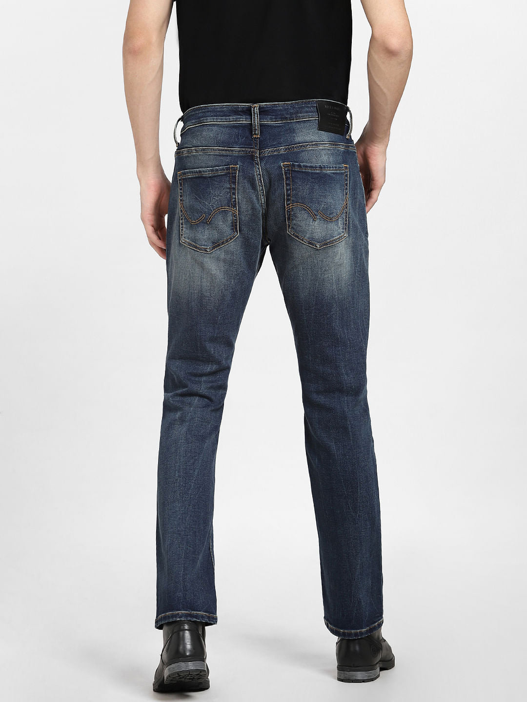 Blue Mid Rise Clark Regular Jeans