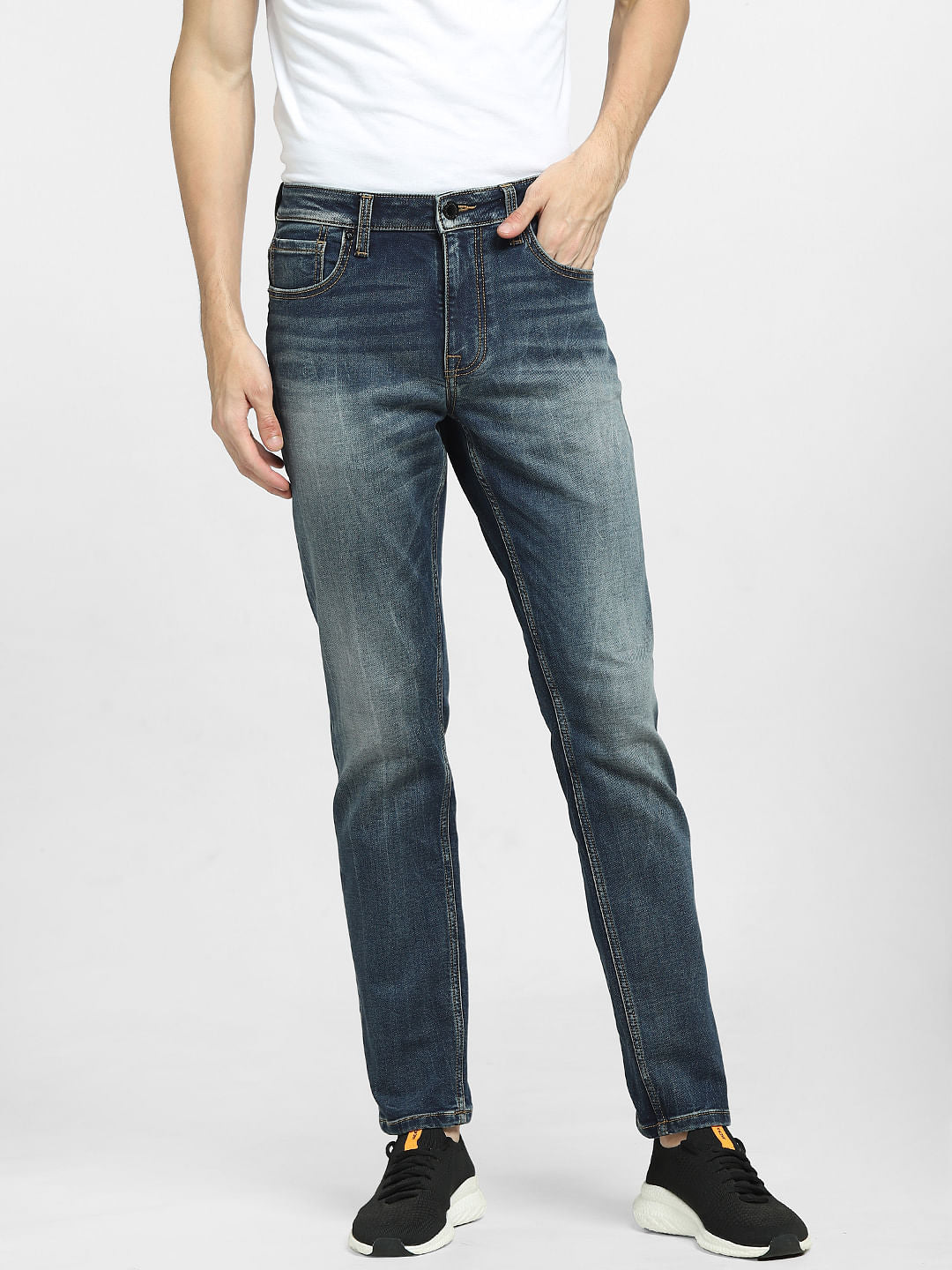 Dark Blue Low Rise Glenn Slim Fit Jeans