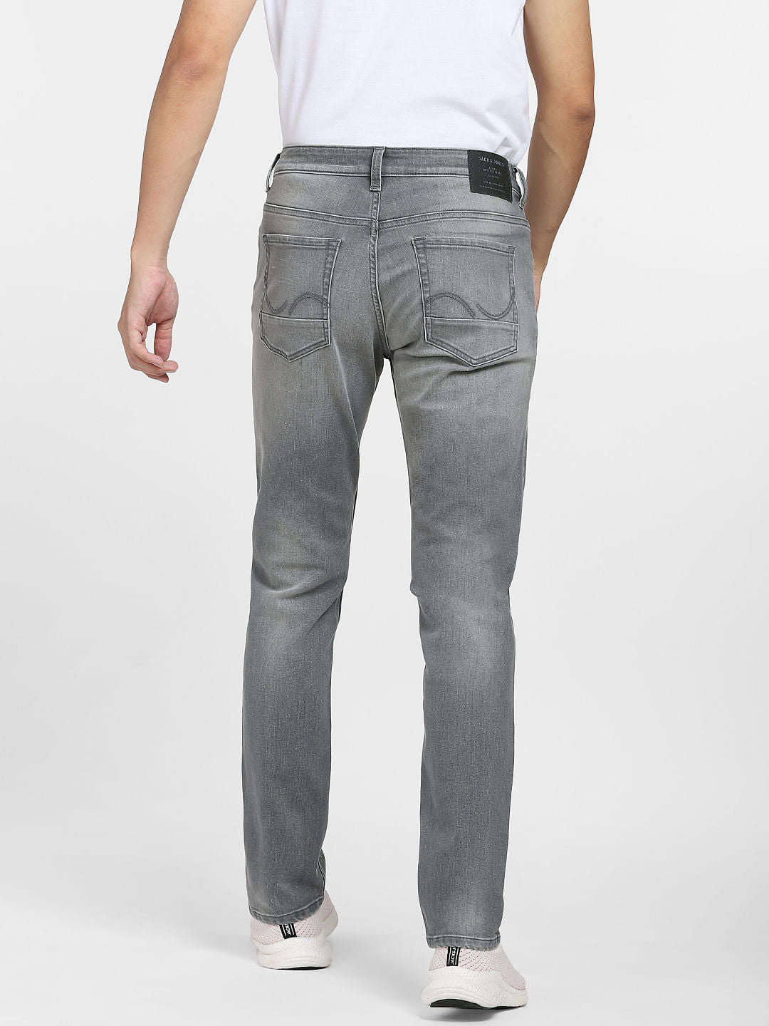 Grey Low Rise Distressed Ben Skinny Jeans
