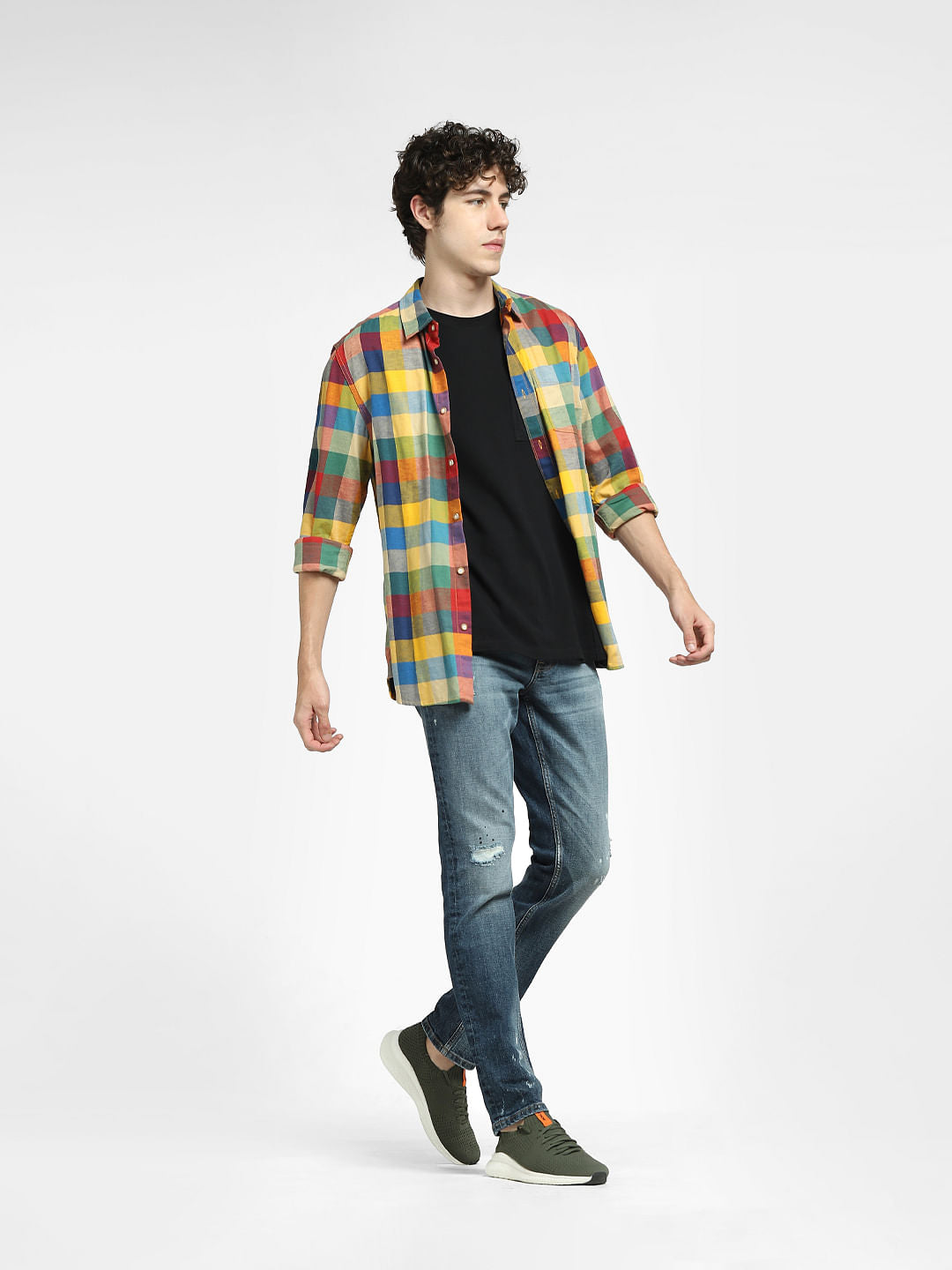 Dark Blue Low Rise Washed Glenn Slim Fit Jeans