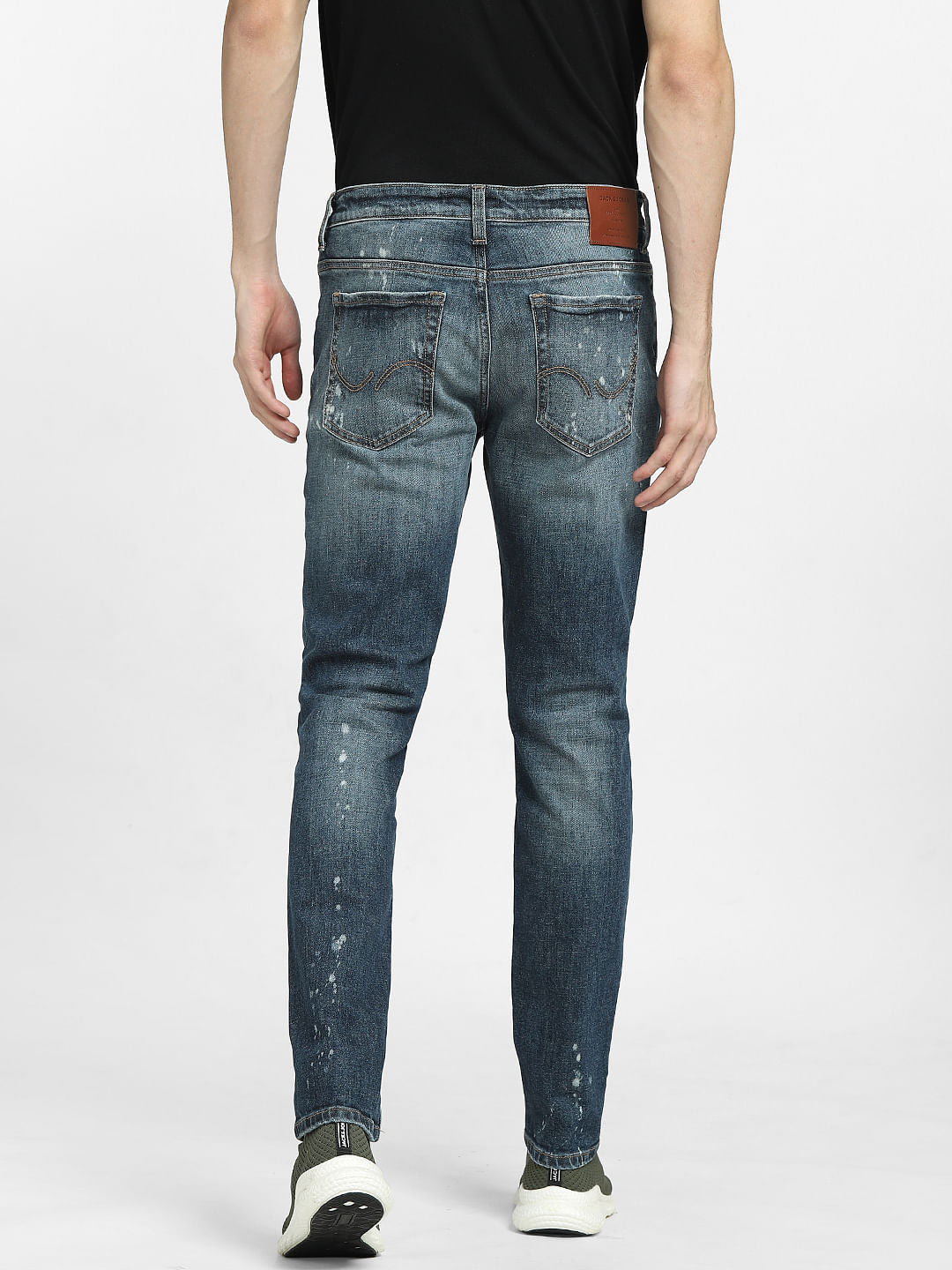 Dark Blue Low Rise Washed Glenn Slim Fit Jeans