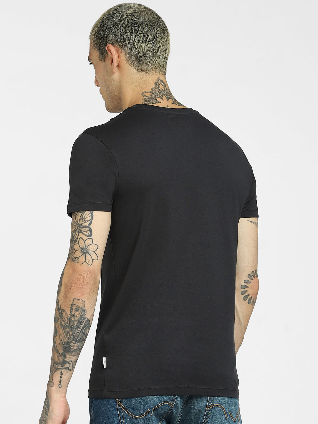 Black Logo Print Crew Neck T-shirt