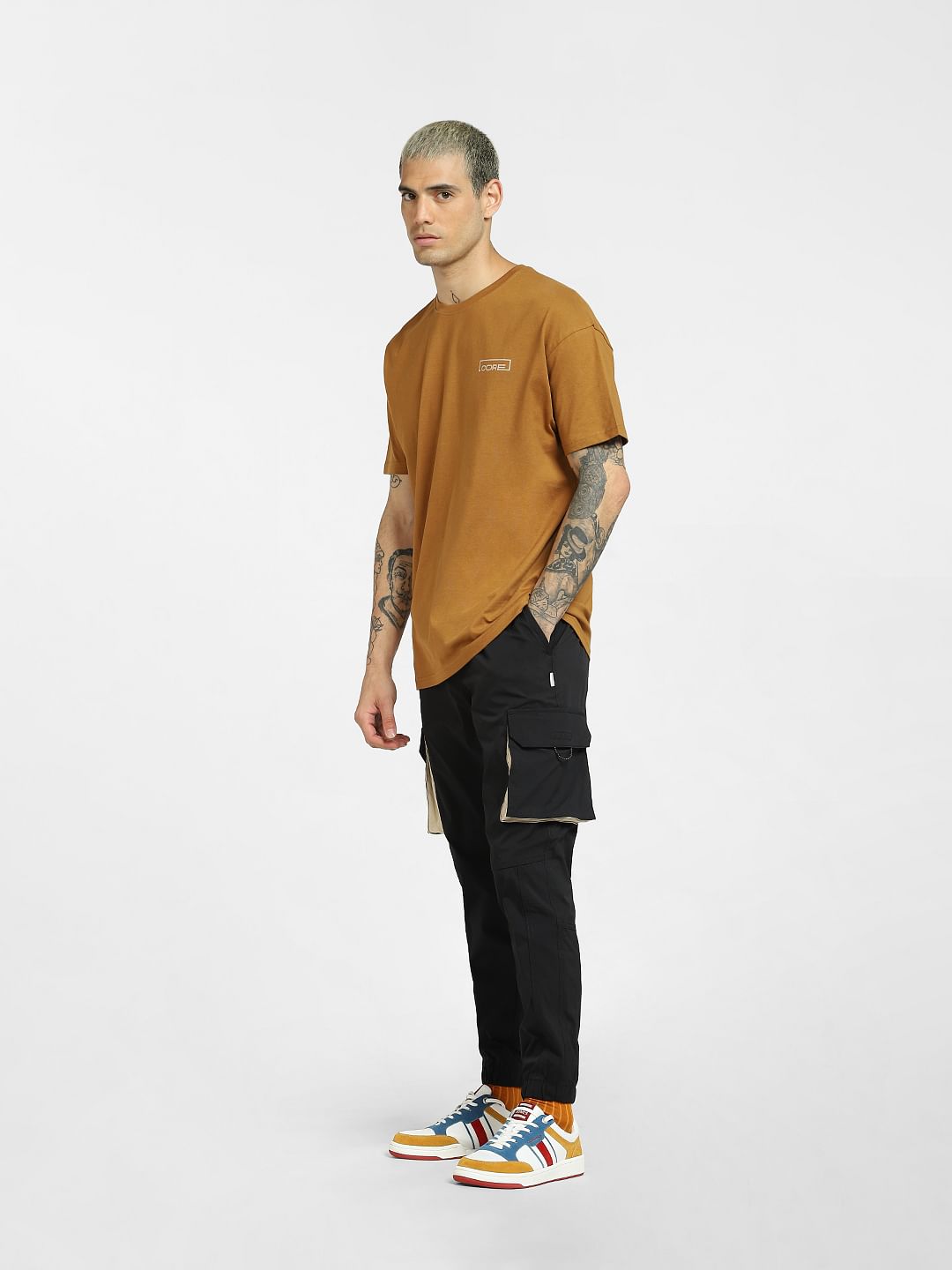 Brown Logo Print Crew Neck T-shirt