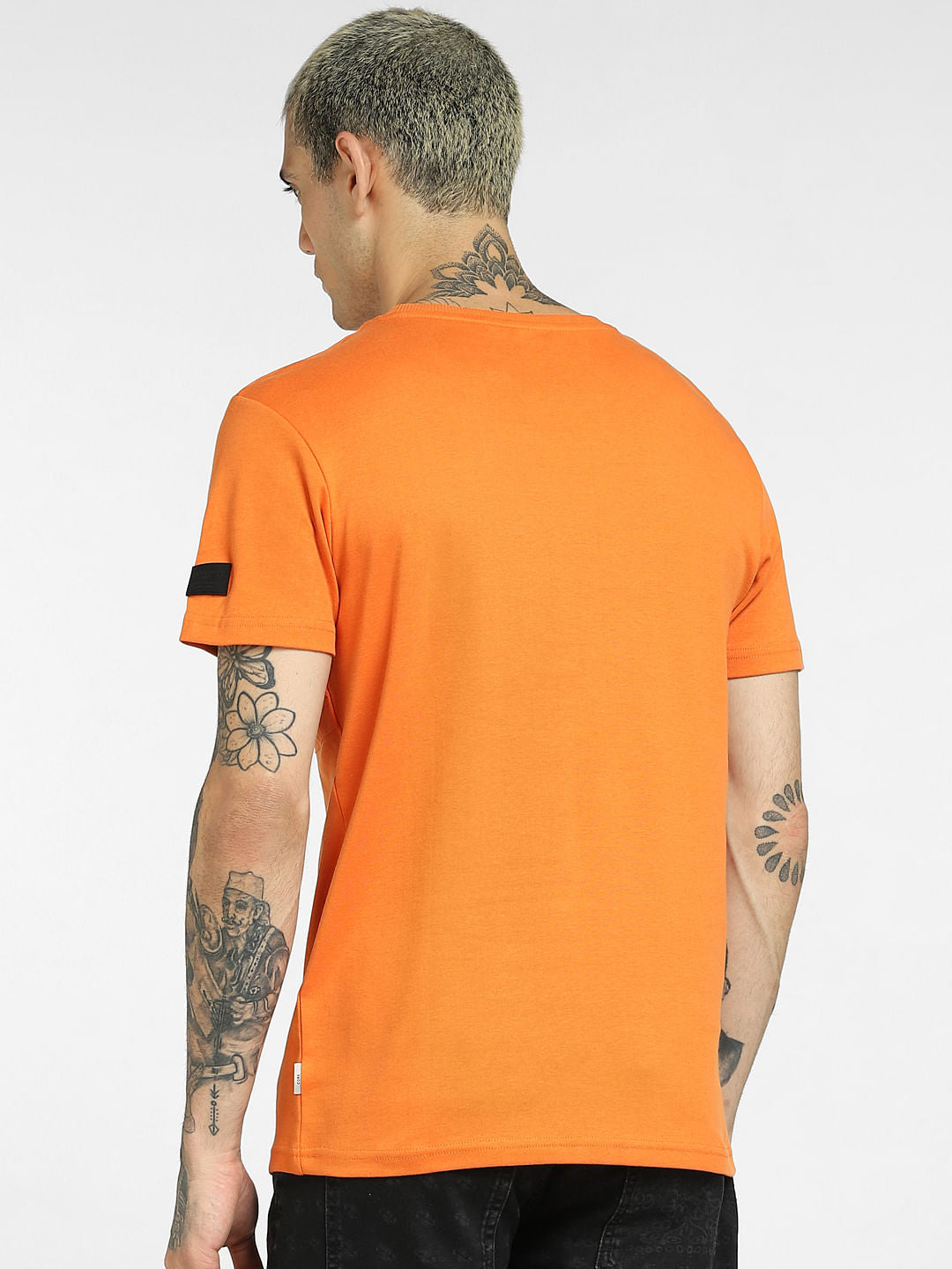 Orange Oversized Pockets T-shirt
