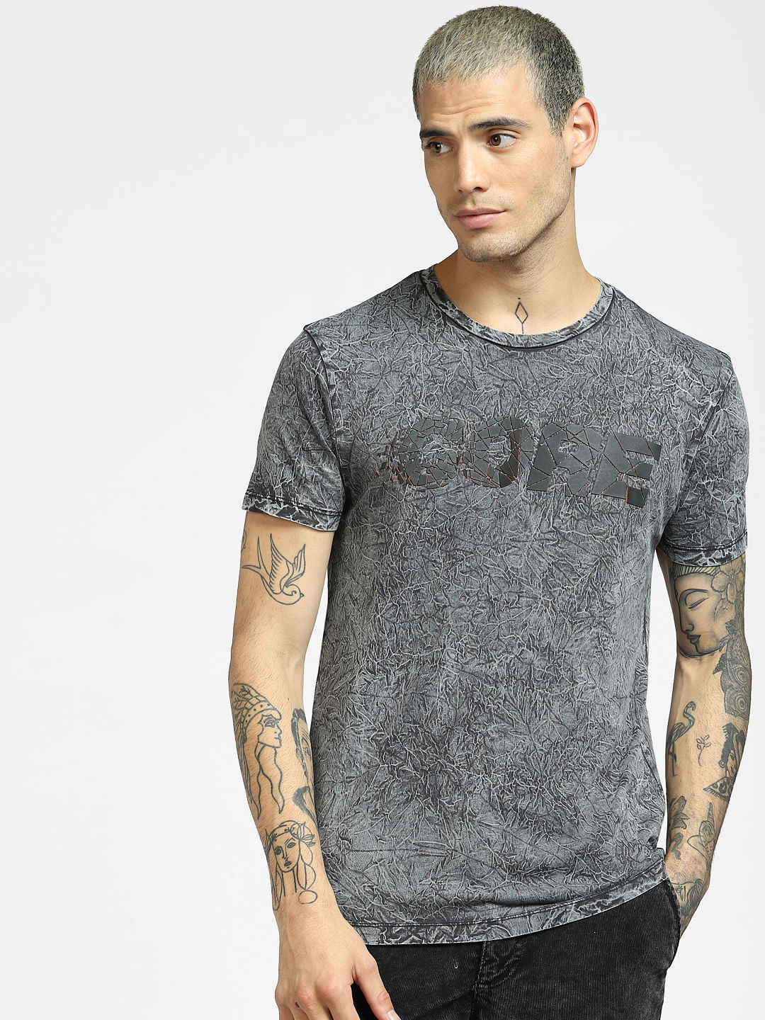 Black All Over Print T-shirt