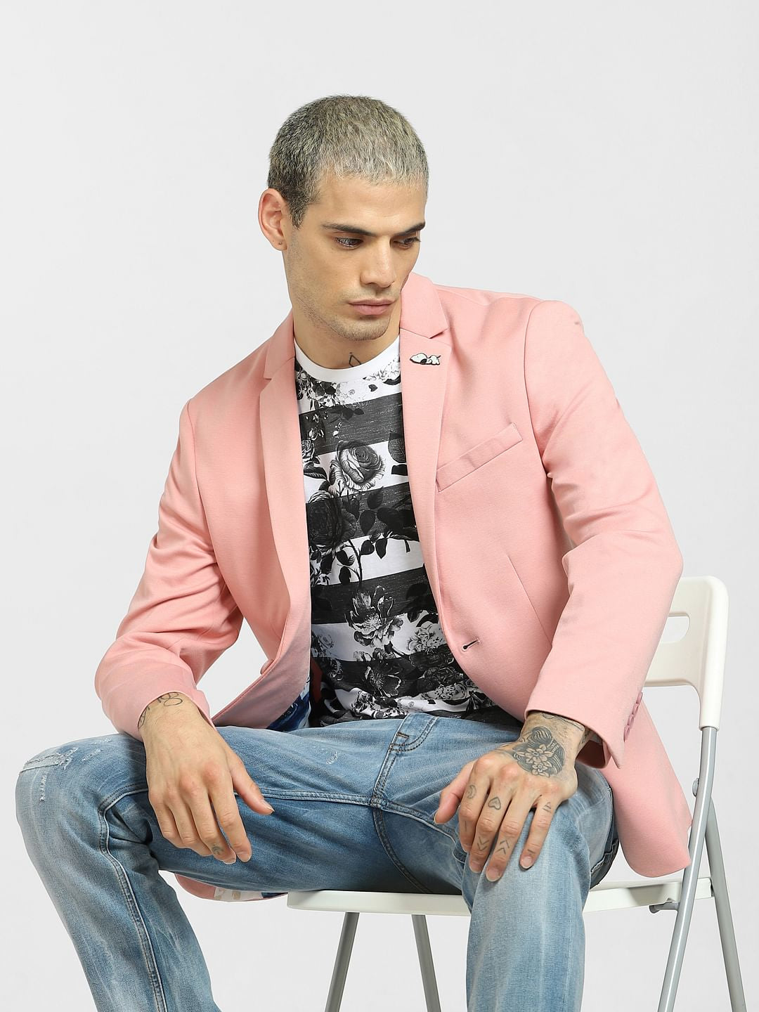 Black Striped Crew Neck T-shirt