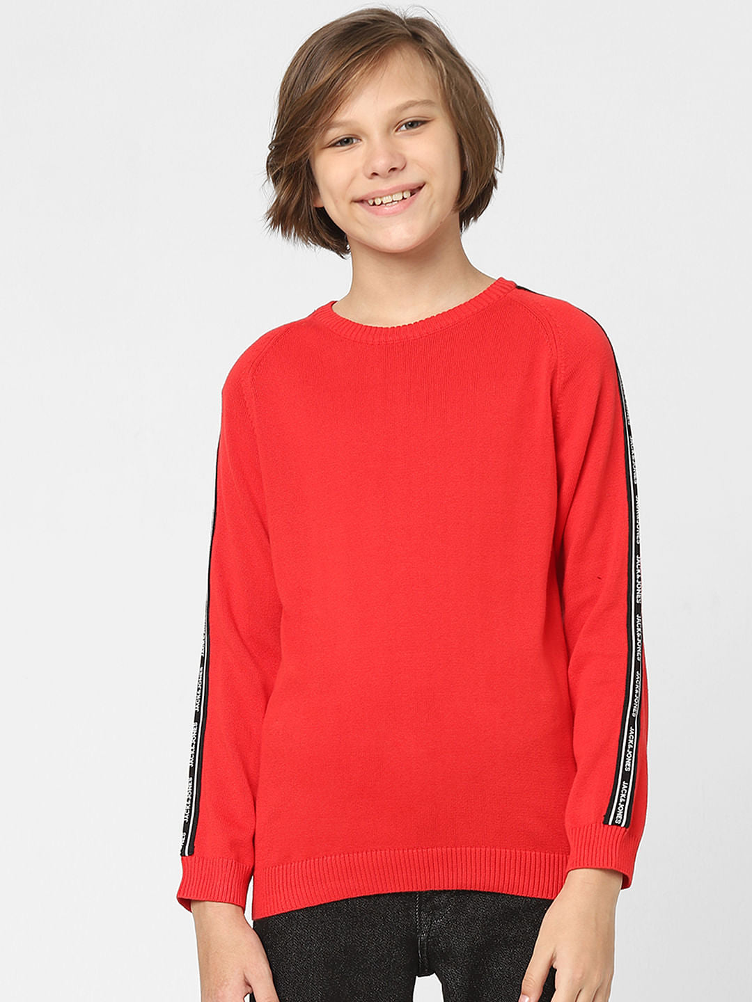 Boys Red Tape Detail Pullover