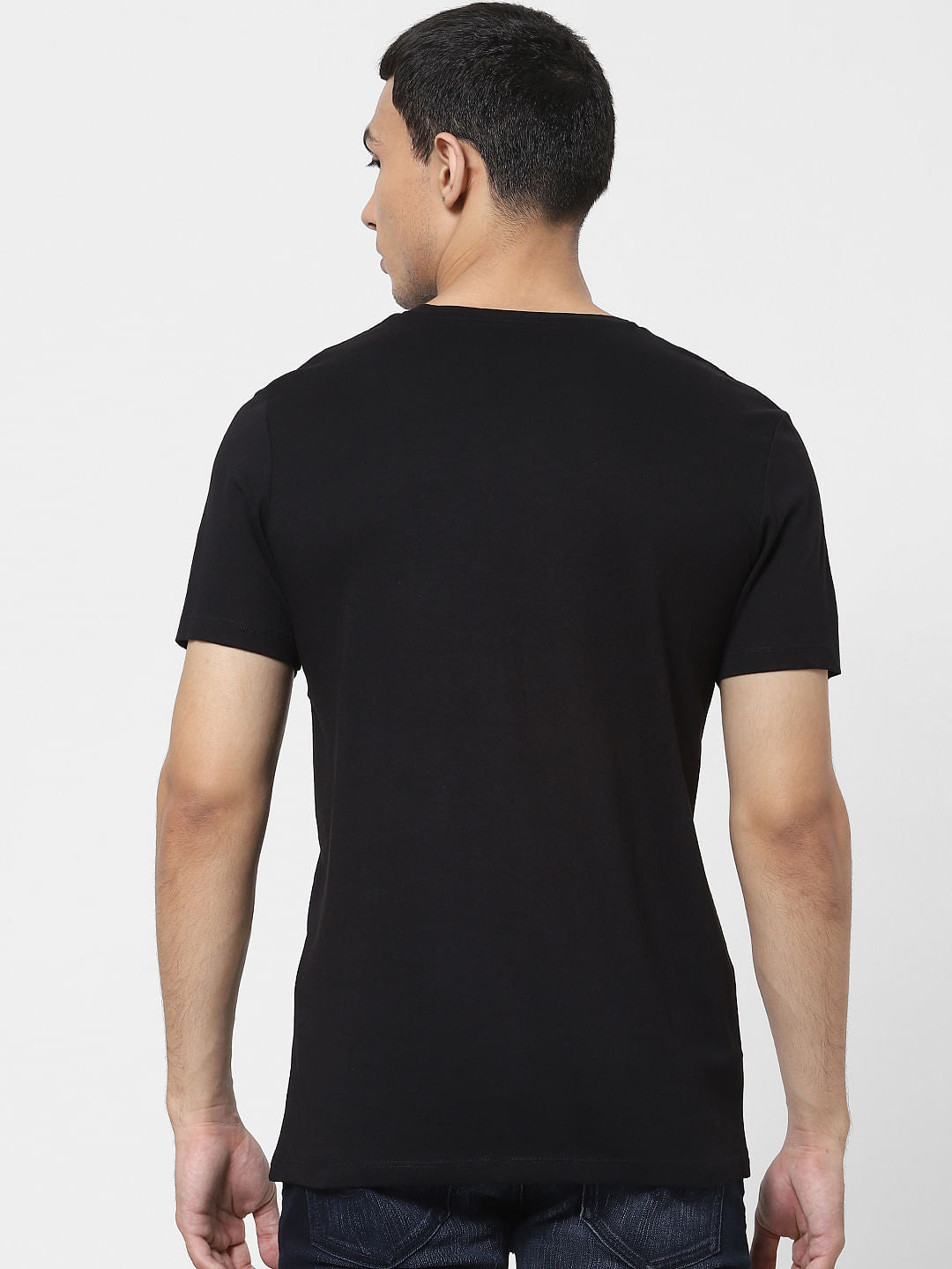 Black Logo Print Crew Neck T-shirt