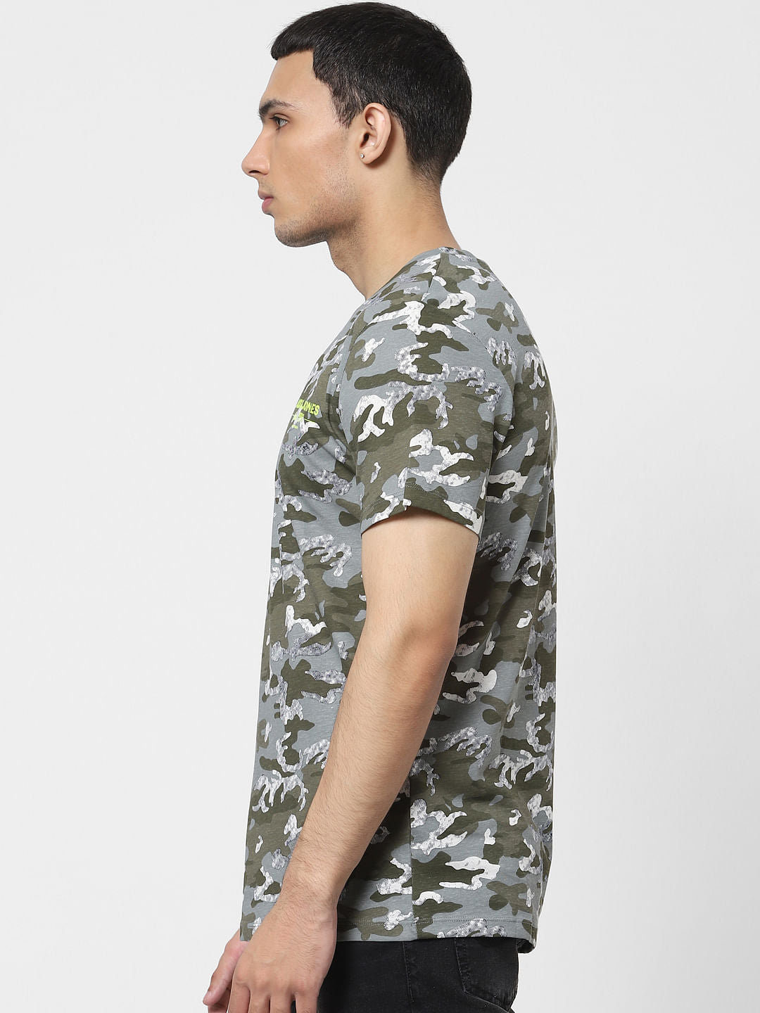 Green Abstract Crew Neck T-shirt