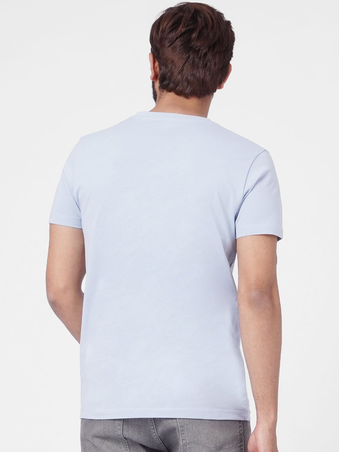 Blue Graphic Print Crew Neck T-shirt