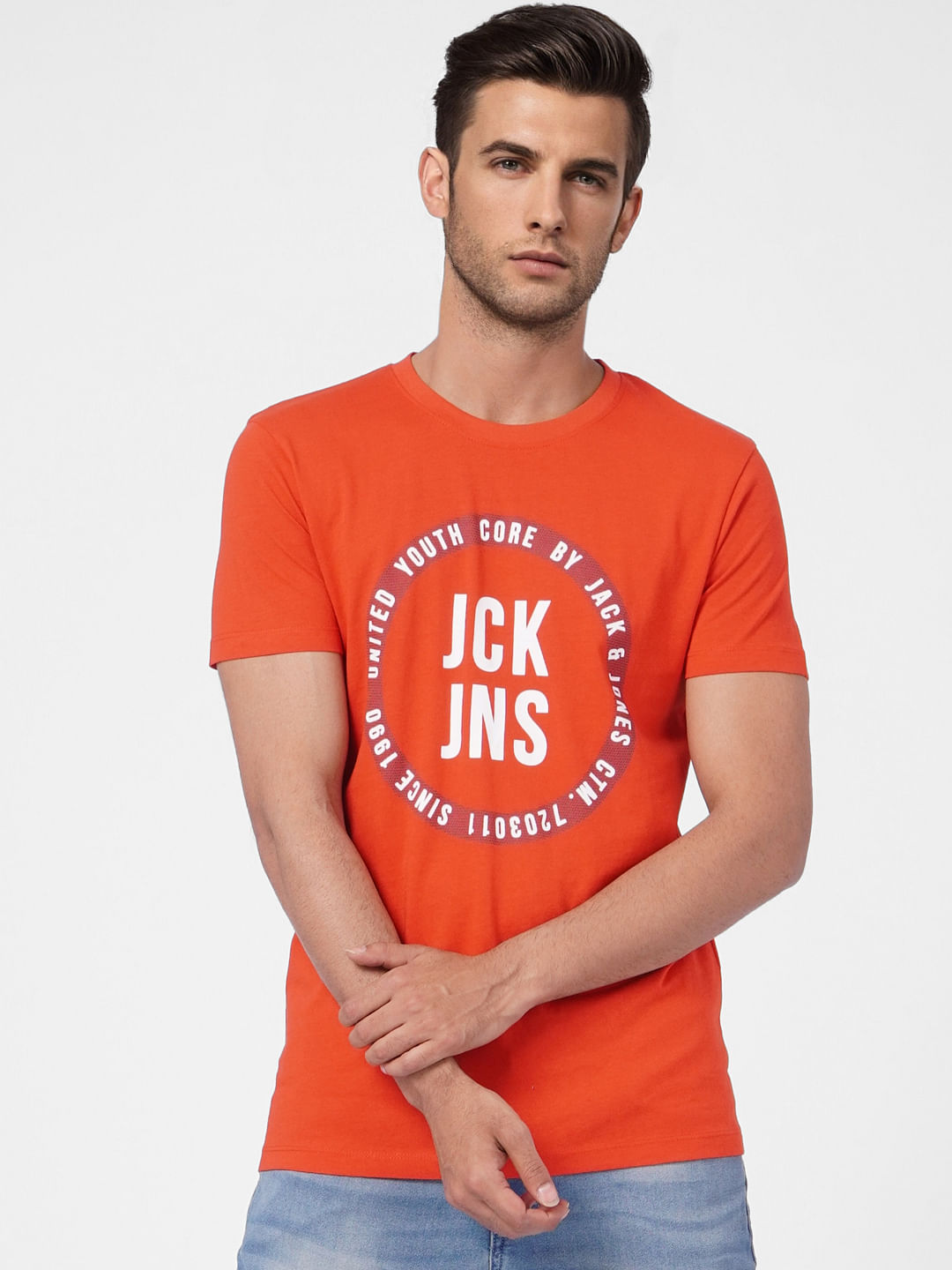 Red Graphic Print Crew Neck T-shirt