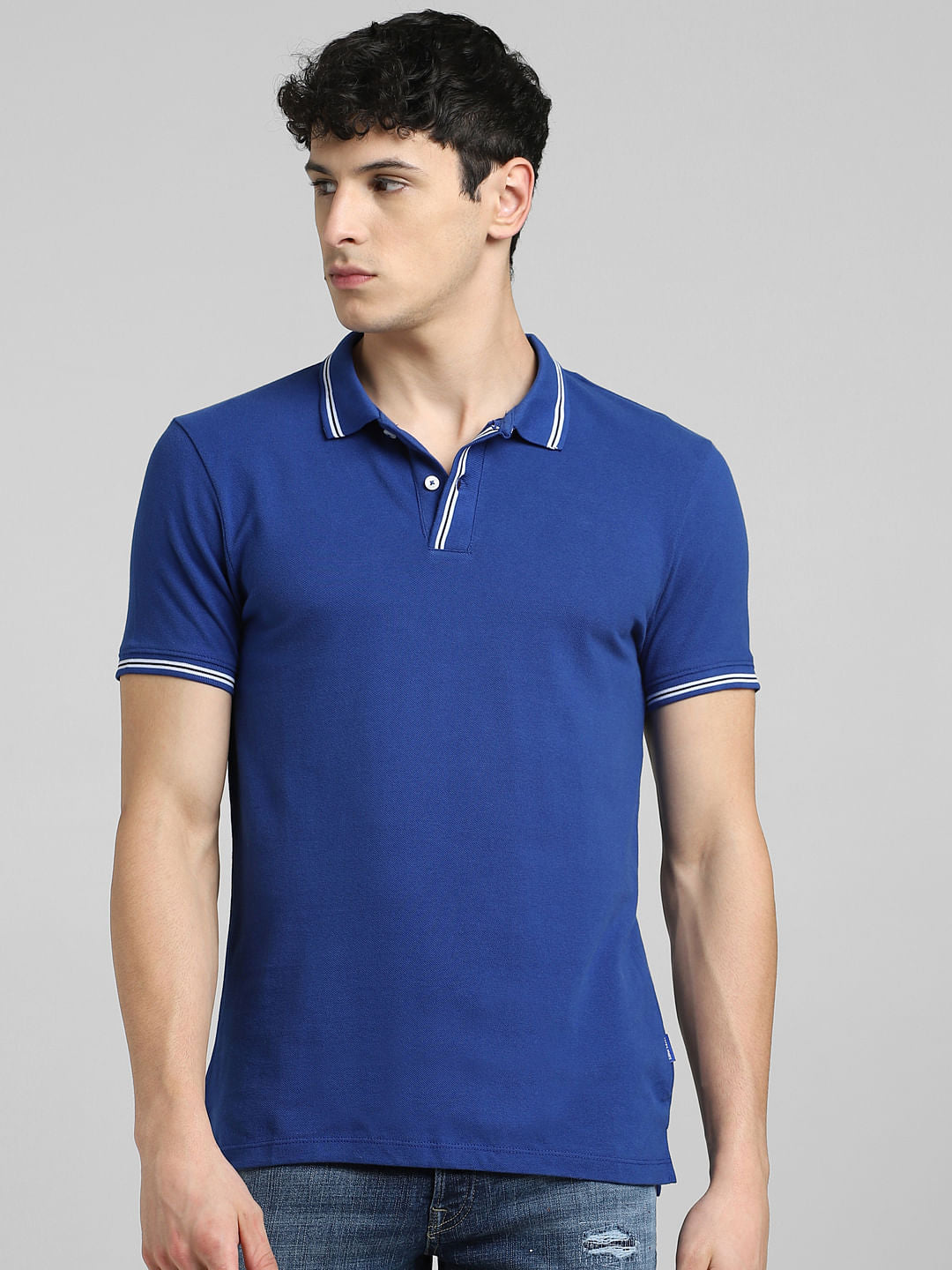 Blue Polo Neck T-shirt