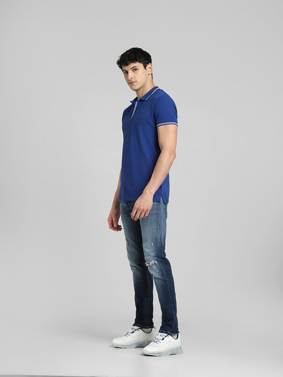 Blue Polo Neck T-shirt