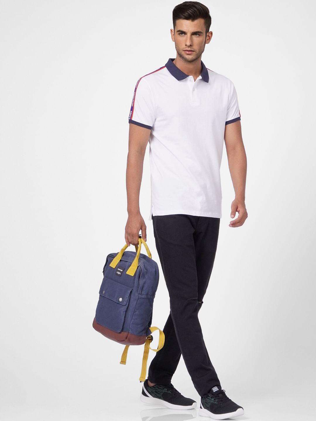 White Polo Neck T-shirt