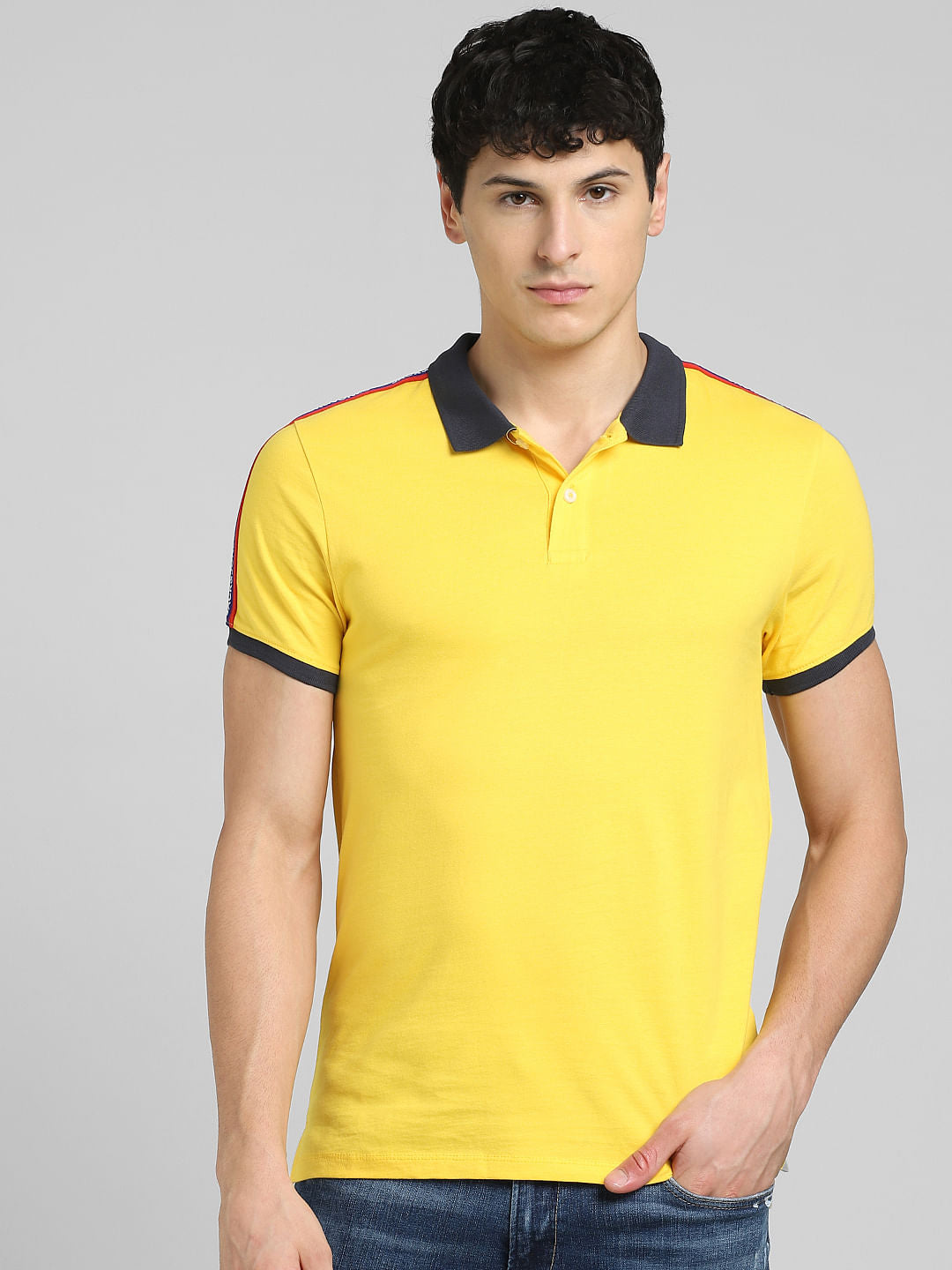 Yellow Polo Neck T-shirt