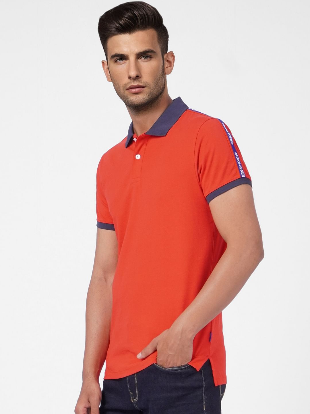 Red Polo Neck T-shirt