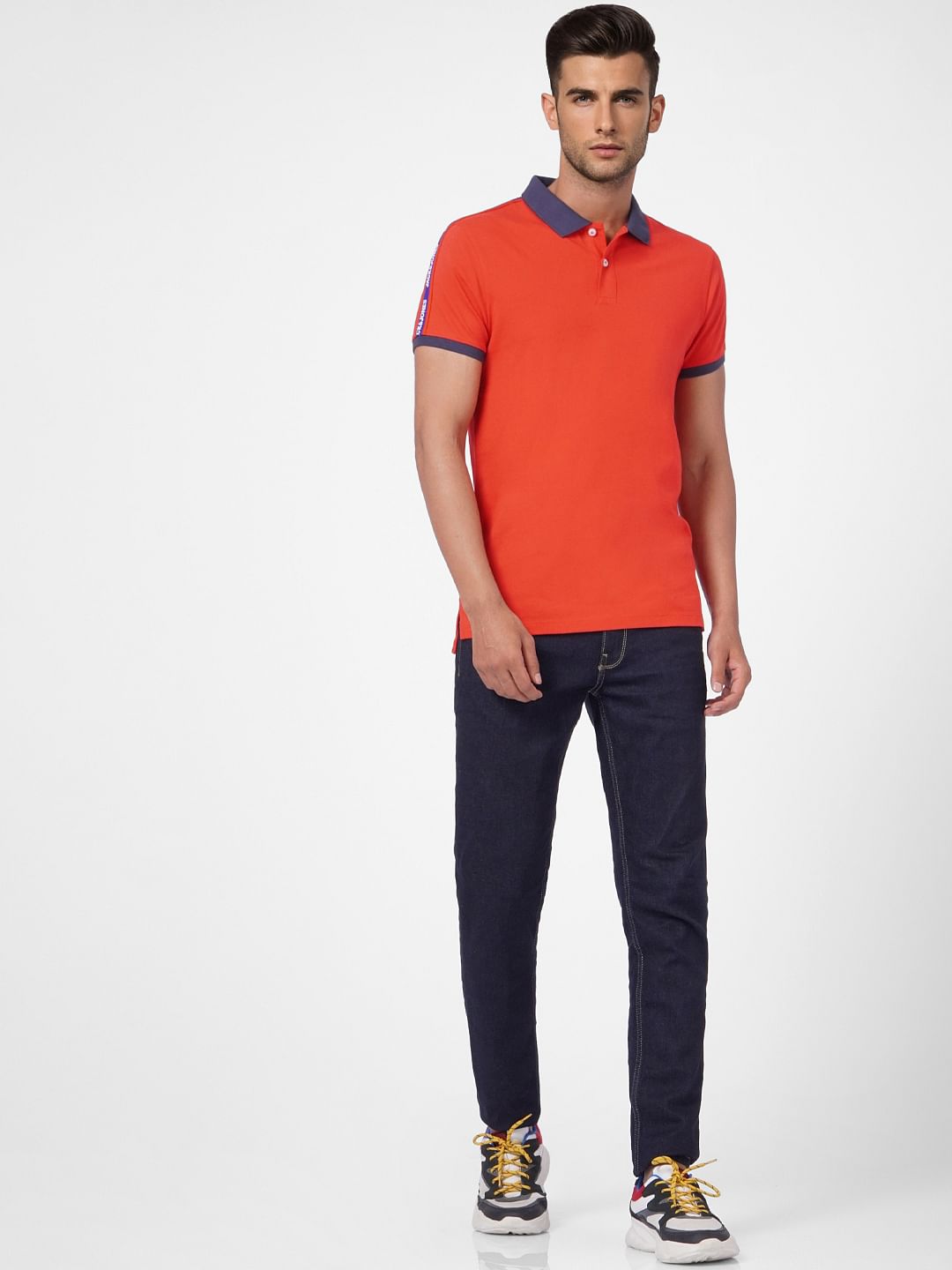 Red Polo Neck T-shirt
