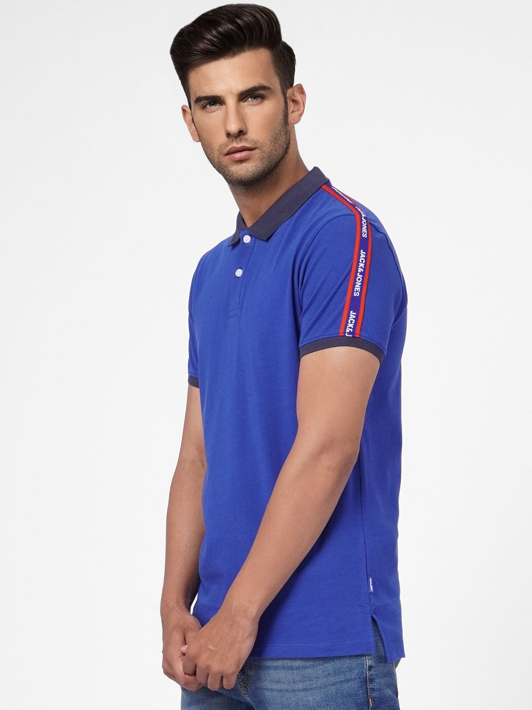 Blue Polo Neck T-shirt