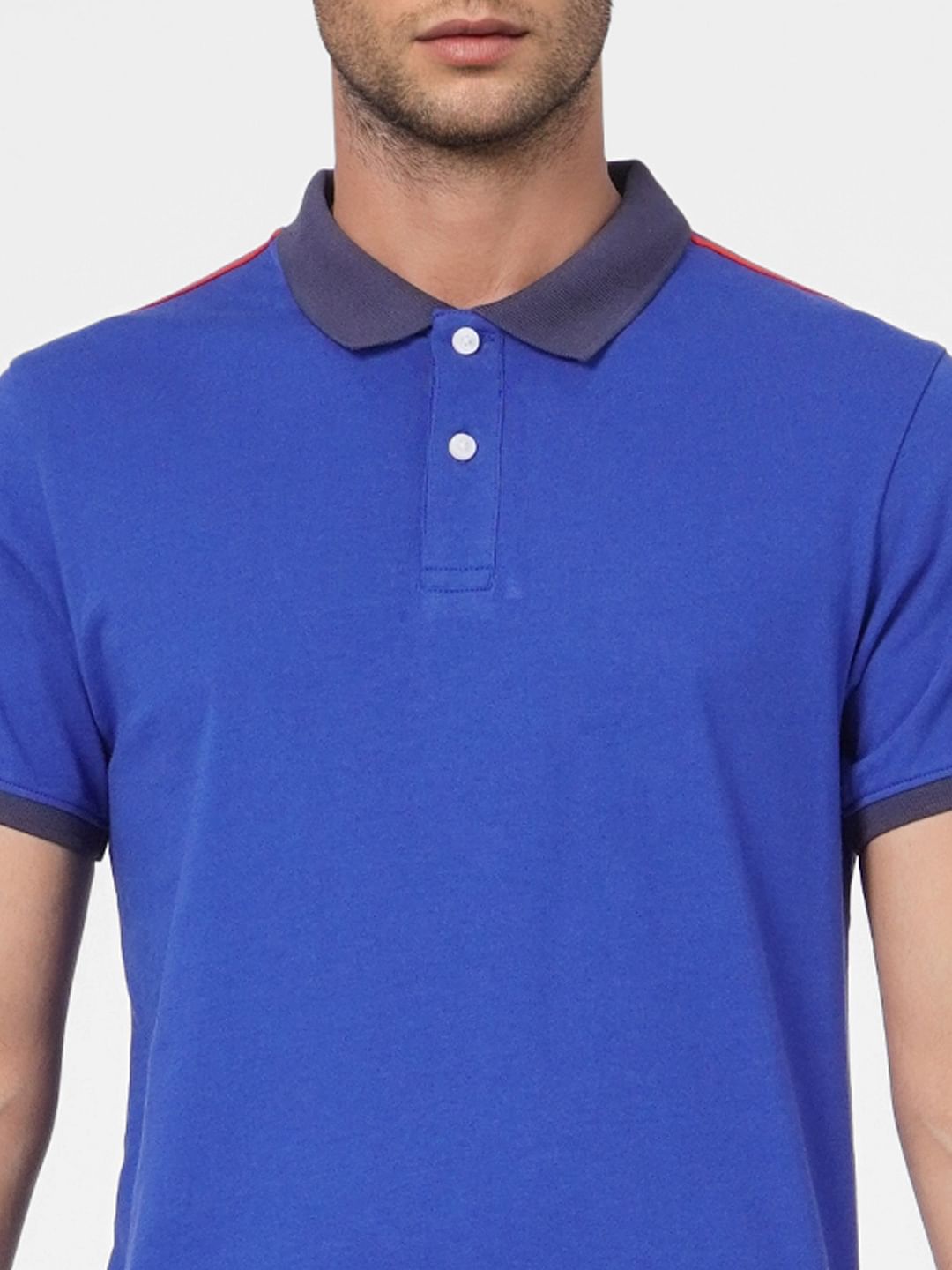 Blue Polo Neck T-shirt